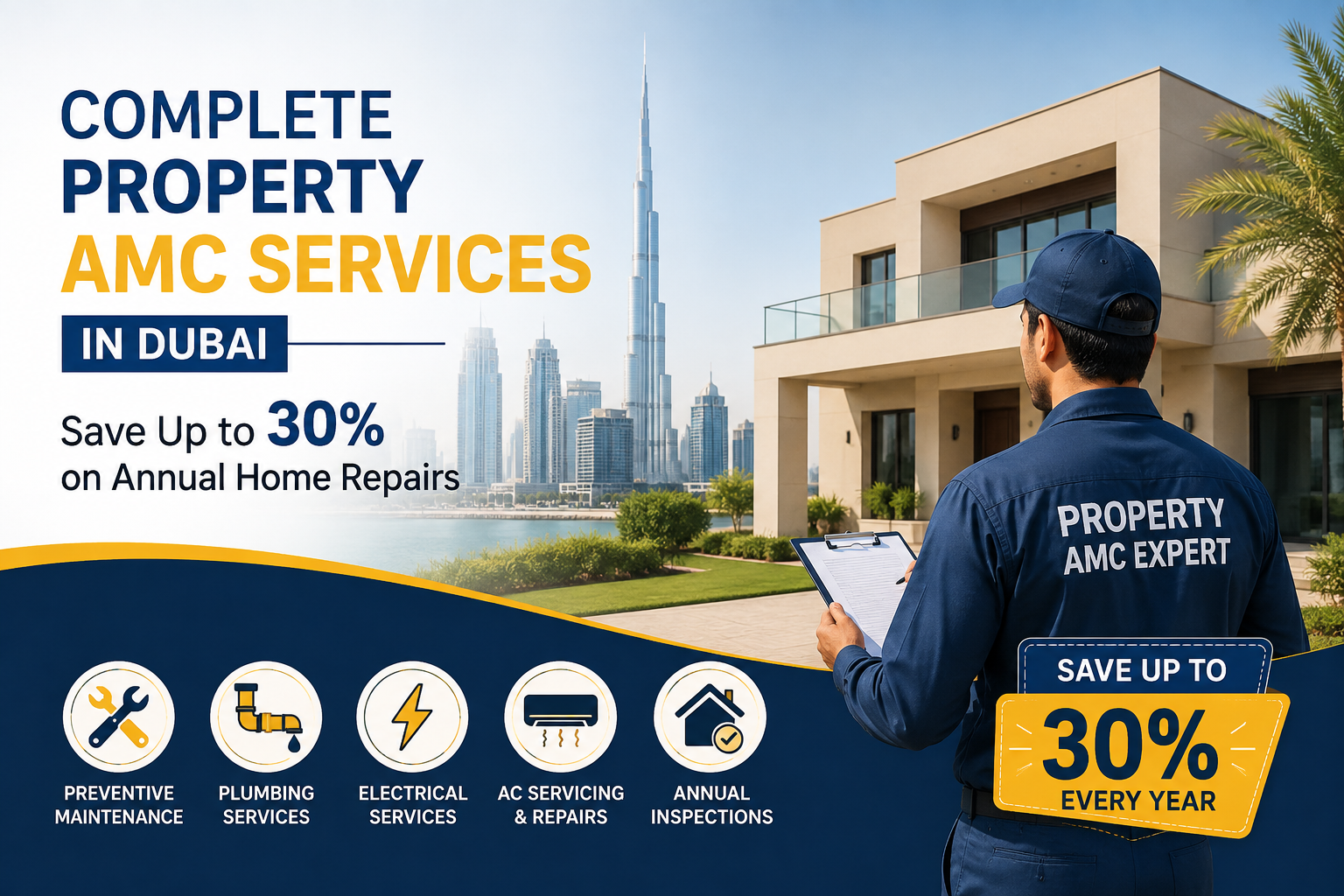Complete Property AMC Services in Dubai | Save Up to 30% on Repairs