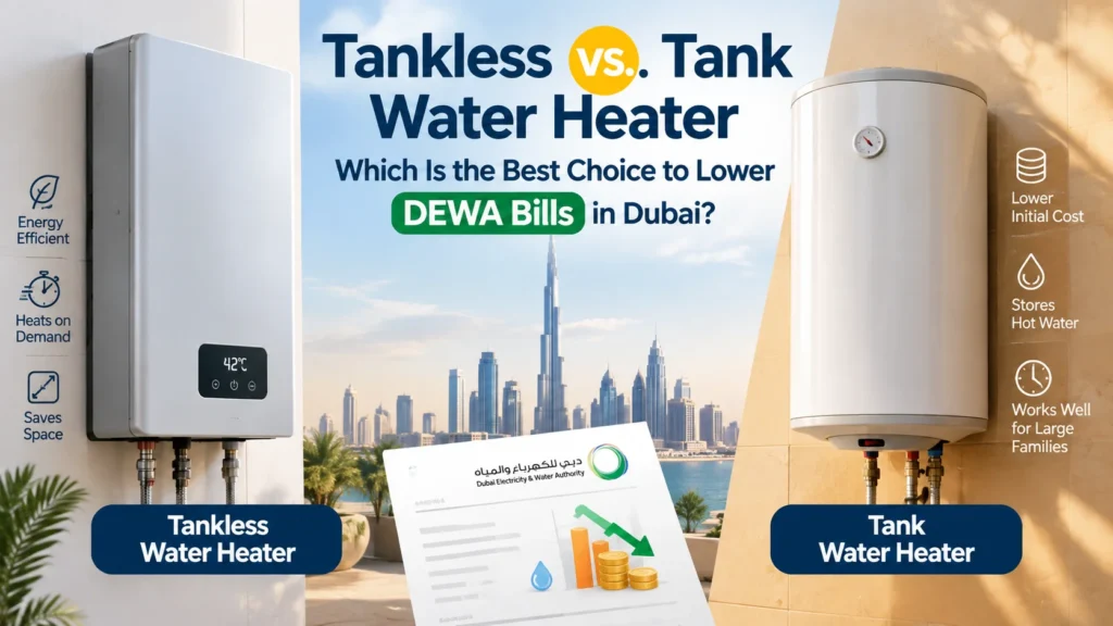 Tankless vs Tank Water Heater: Cut Your DEWA Bill (Dubai)